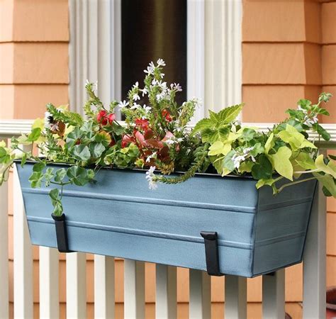 galvanized metal window box|window boxes for metal railings.